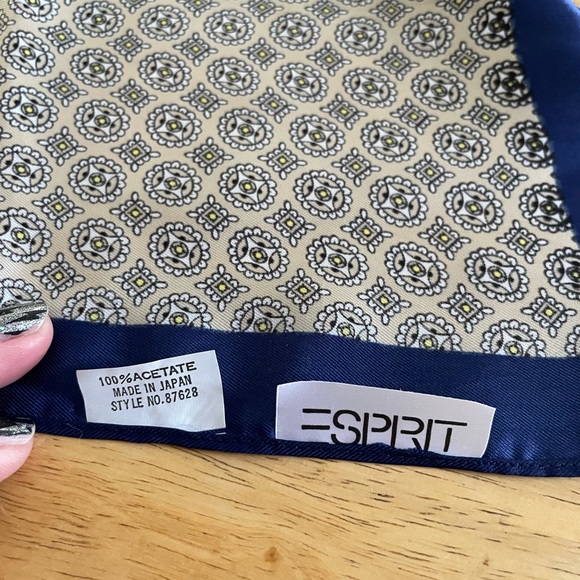 Esprit Scarf Long rectangular Head Wrap navy blue yellow white champagne silver - Picture 4 of 9